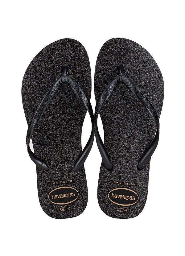 Vista 2 Chinelo Feminino Slim Gloss Havaianas 4145617 Preto