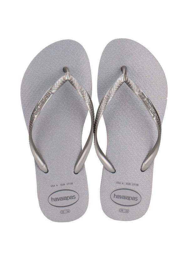 Vista 2 Chinelo Feminino Slim Gloss Havaianas 4145617 Prata