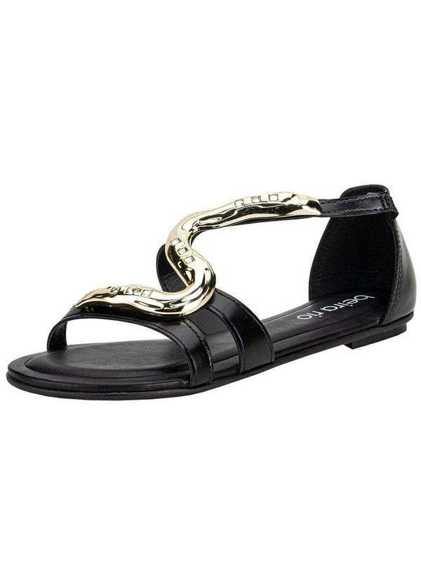 Vista 2 Sandália Feminina Flat Beira Rio 8367873 - Preto