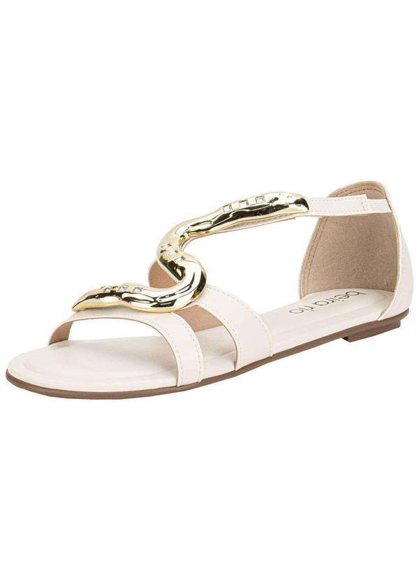 Vista 2 Sandália Feminina Flat Beira Rio 8367873 Marfim