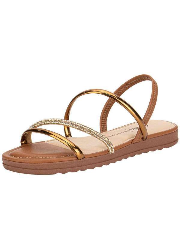 Vista 2 Sandália Feminina Flat Dakota Y8752 - Caramelo Dakota