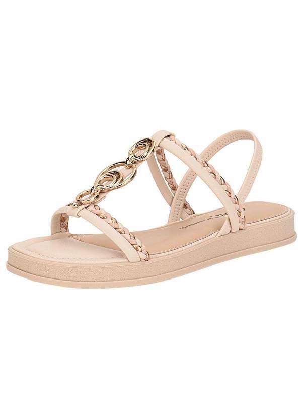 Vista 2 Sandália Feminina Flat Dakota Y8771 - Marfim