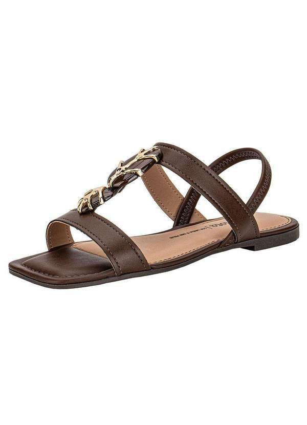 Vista 2 Sandália Feminina Flat Dakota Y9611 - Café Dakota