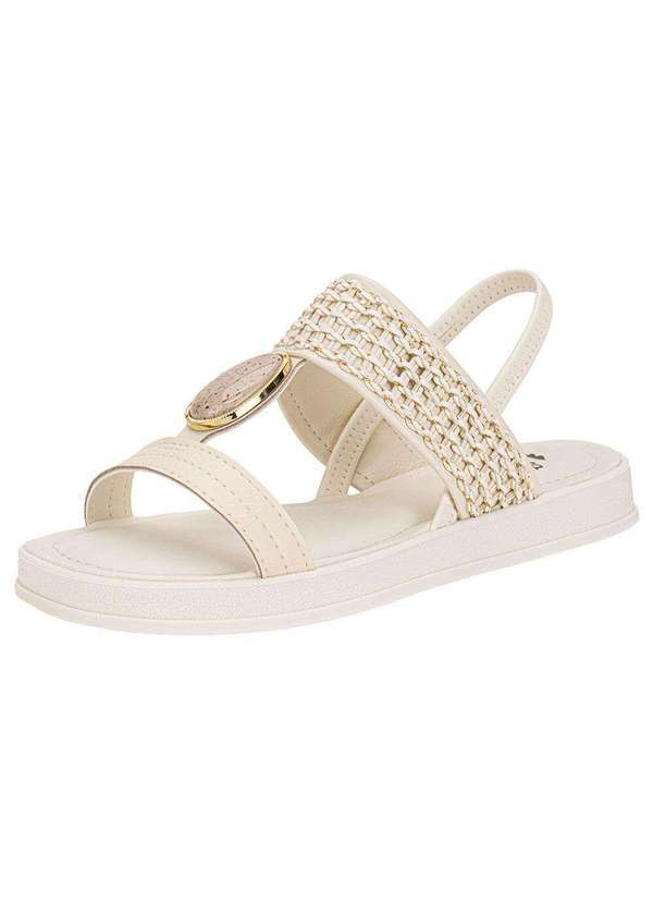 Vista 2 Sandália Feminina Flat Dakota Y9711 - Marfim Dakota