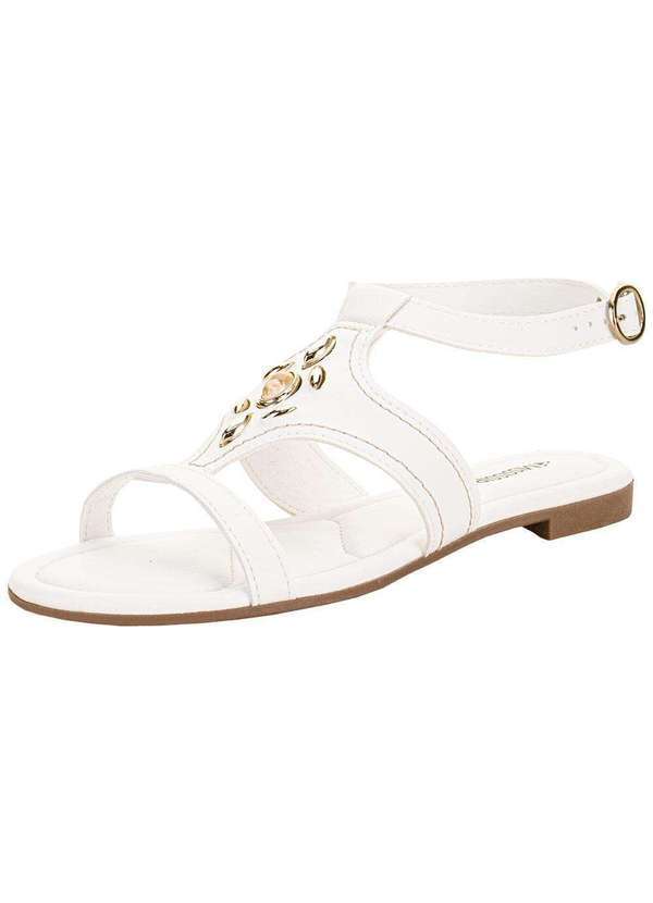 Vista 2 Sandália Feminina Flat Mississipi J0371 Branco MISSISSIPI