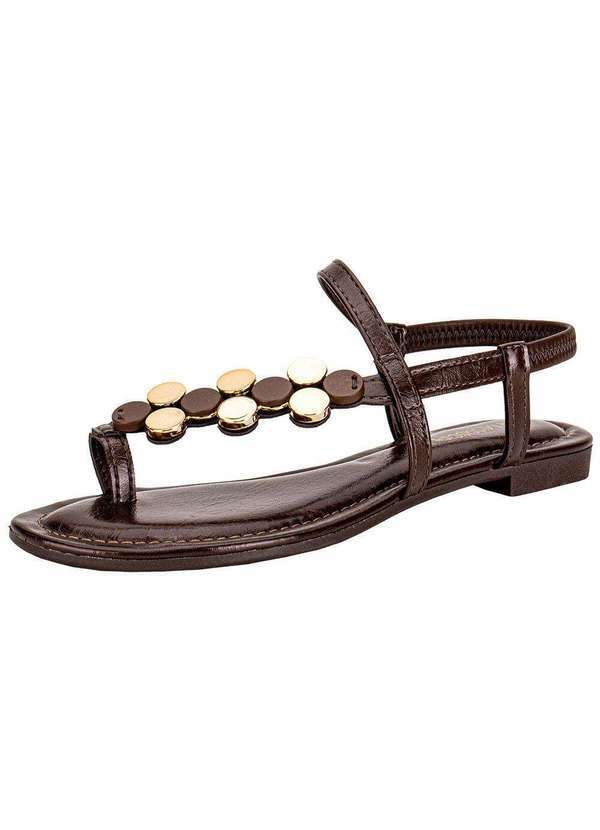 Vista 2 Sandália Feminina Flat Mississipi J0421 Chocolate MISSISSIPI