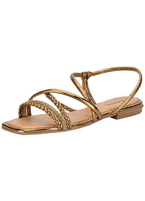 Vista 2 Sandália Feminina Flat Mississipi J0661 Bronze MISSISSIPI