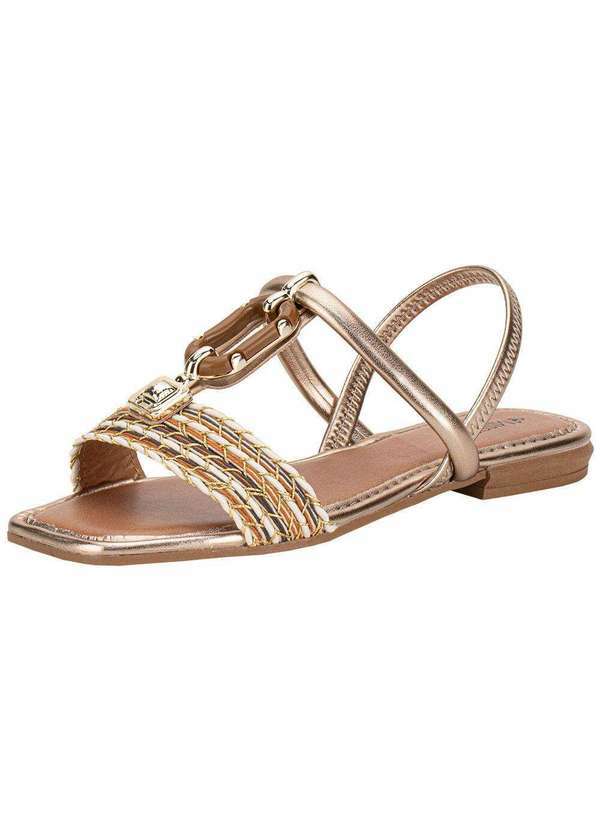 Vista 2 Sandália Feminina Flat Mississipi Mf302 Caramelo MISSISSIPI