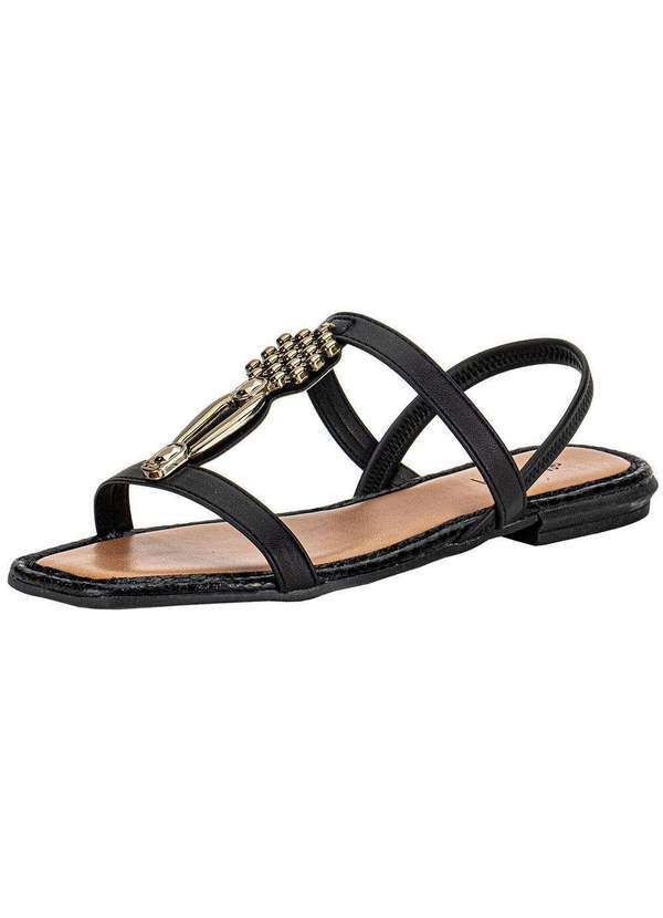 Vista 2 Sandália Feminina Flat Mississipi Mf311 Preto MISSISSIPI