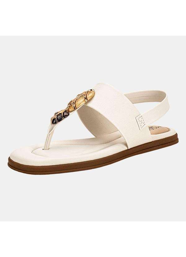 Vista 2 Sandália Feminina Flat Modare 7212103 - Branco/Off MODARE