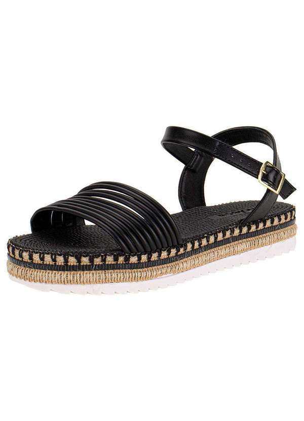 Vista 2 Sandália Feminina Flat Moleca 5447523 Preto
