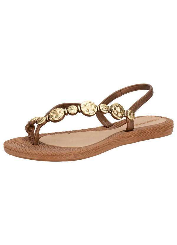 Vista 2 Sandália Feminina Flat Terra & Água 260113 Caramelo Terra & Agua