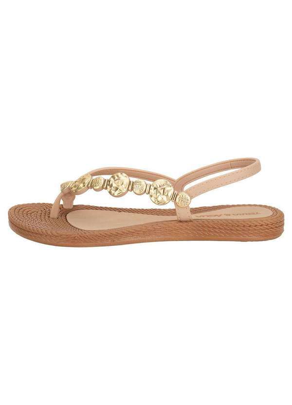 Vista 2 Sandália Feminina Flat Terra & Água 260113 Bege Terra & Agua