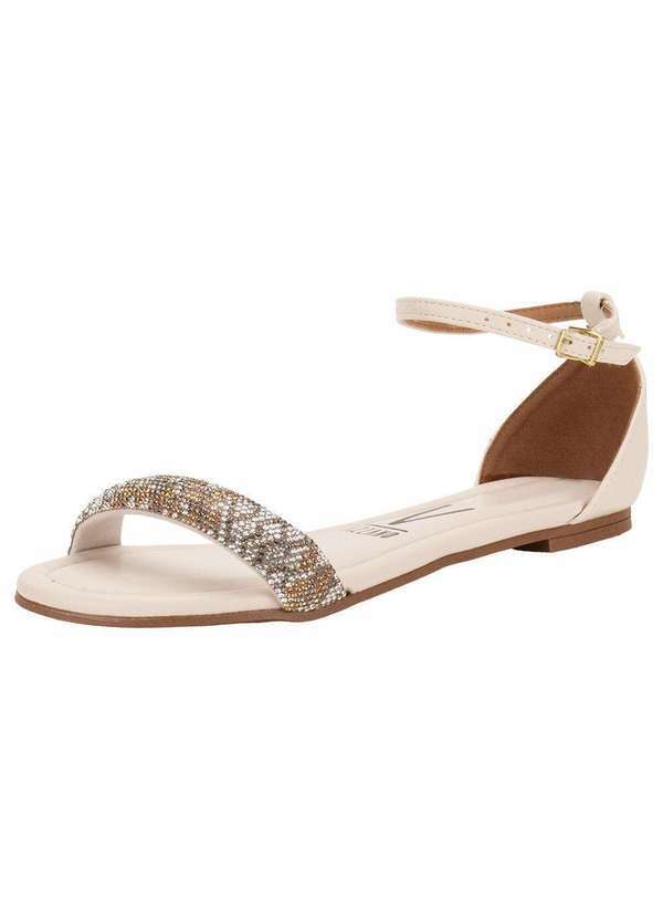Sandália Feminina Flat Vizzano 62351704 - Marfim