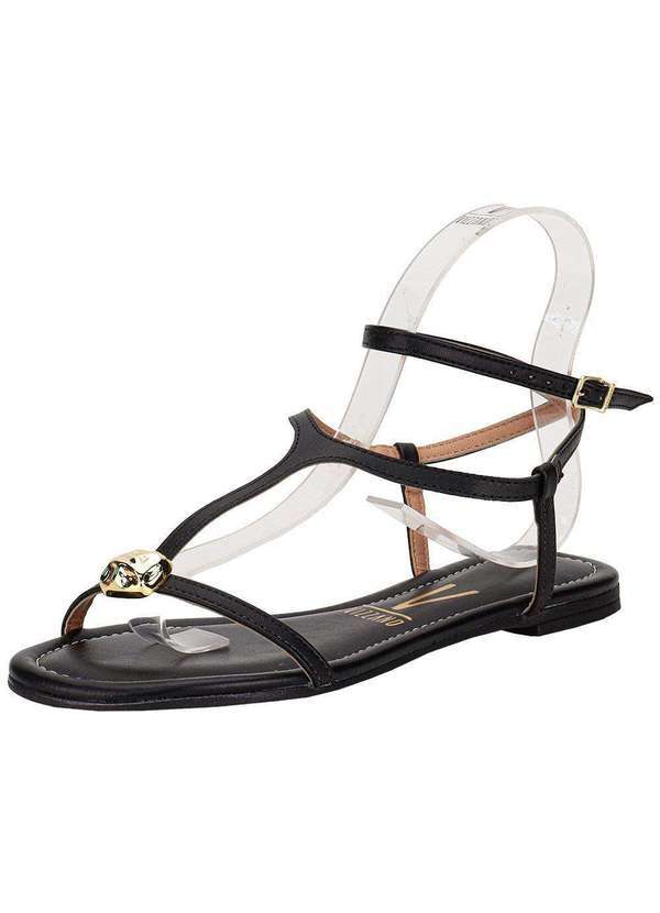 Vista 2 Sandália Feminina Flat Vizzano 62351711 - Preto VIZZANO