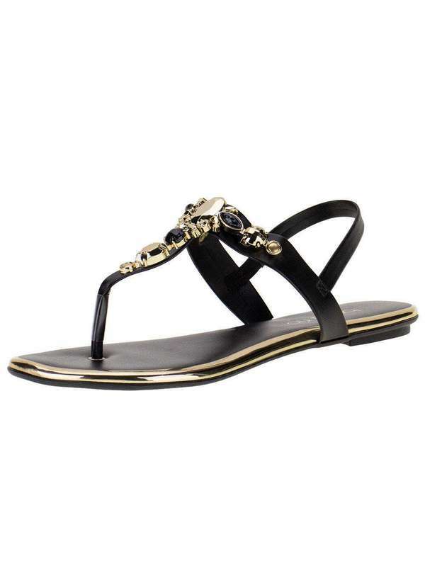 Vista 2 Sandália Feminina Rasteira Beira Rio - 8367631 - Preto 03