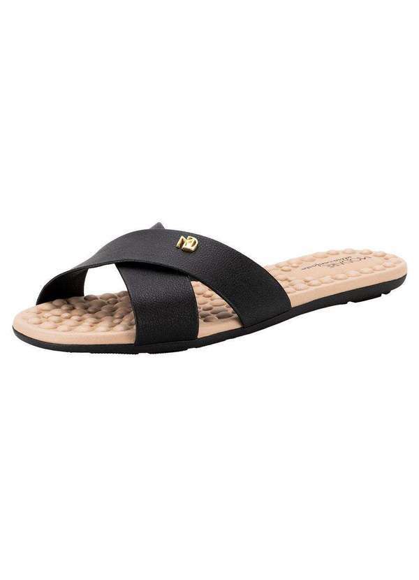 Vista 2 Sandália Feminina Rasteira Modare - 7163105 - Preto 04