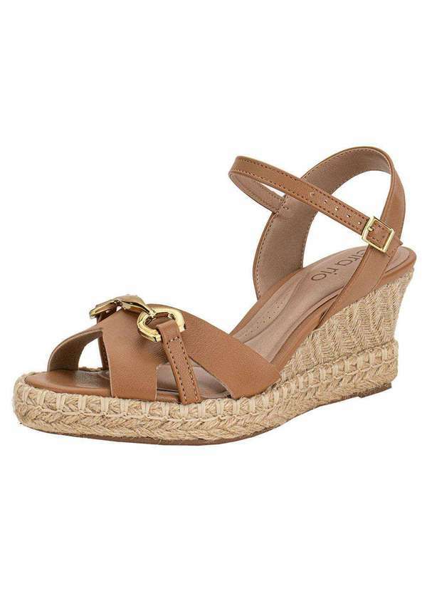 Vista 2 Sandália Feminina Anabela Beira Rio 8486119 - Camel BEIRA RIO