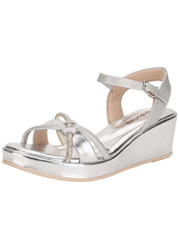 Vista 2 Sandália Feminina Anabela Comfortflex 2553406 Prata Comfortflex
