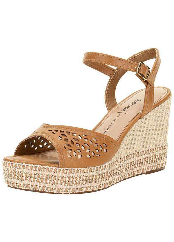 Vista 2 Sandália Feminina Anabela Dakota Y9872 - Camel Dakota