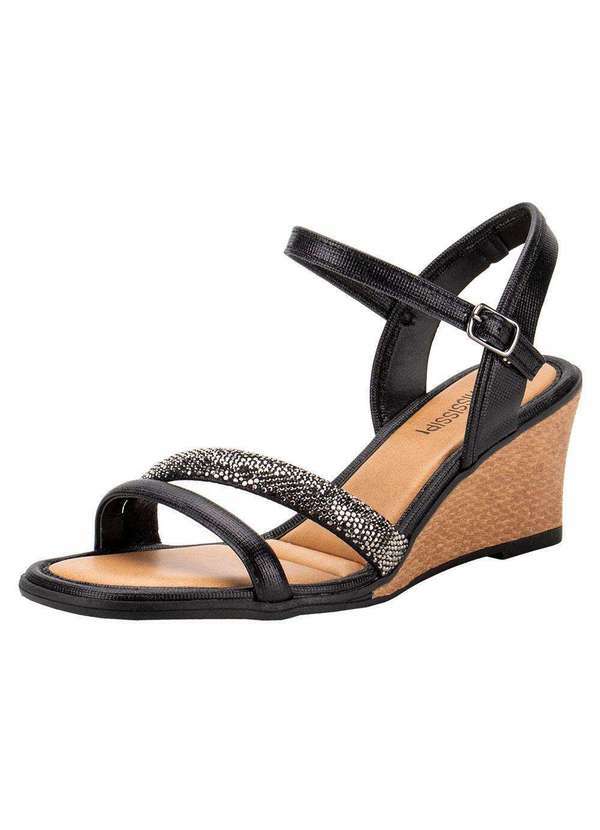 Vista 2 Sandália Feminina Anabela Mississipi Mb893 - Preto