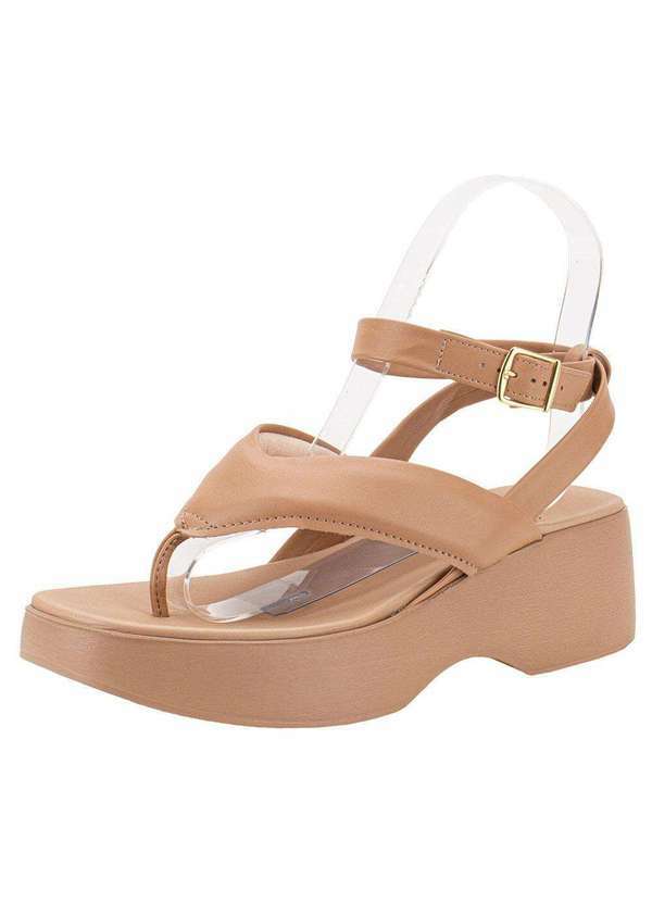 Sandália Feminina Anabela Moleca 5503109 - Salmão