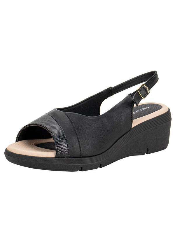 Vista 2 Sandália Feminina Anabela Piccadilly 540400 - Preto Piccadilly