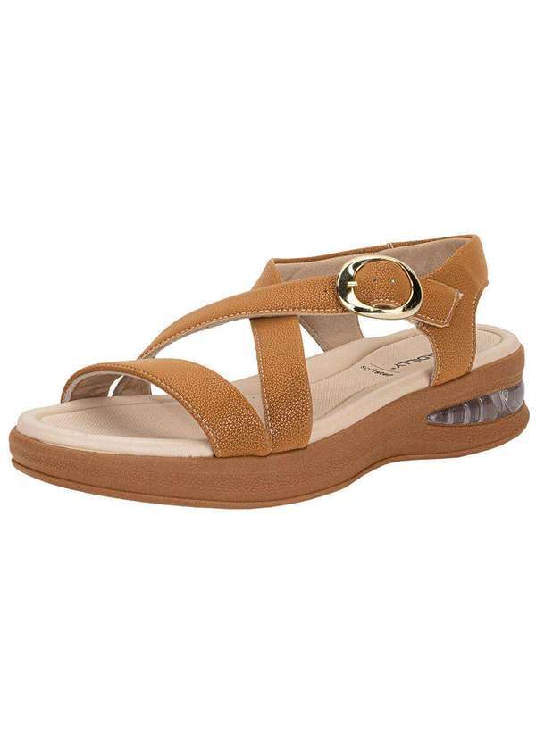 Vista 2 Sandália Feminina Anabela Piccadilly 599006 - Caramelo Piccadilly