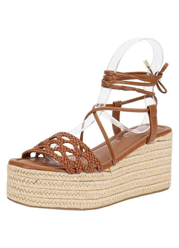 Vista 2 Sandália Feminina Anabela Ramarim 2536204 - Camel RAMARIM