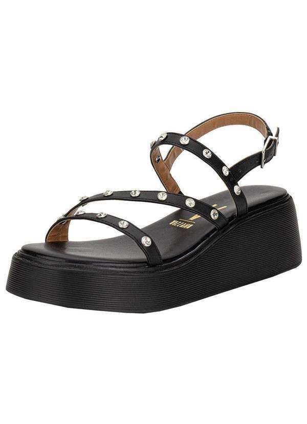 Vista 2 Sandália Feminina Anabela Vizzano 6525101 - Preto VIZZANO