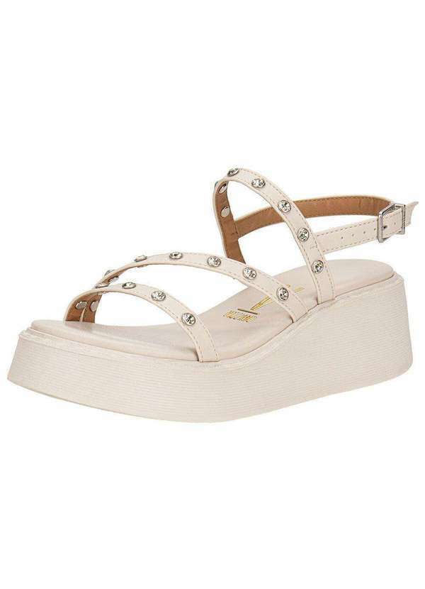 Vista 2 Sandália Feminina Anabela Vizzano 6525101 - Marfim VIZZANO