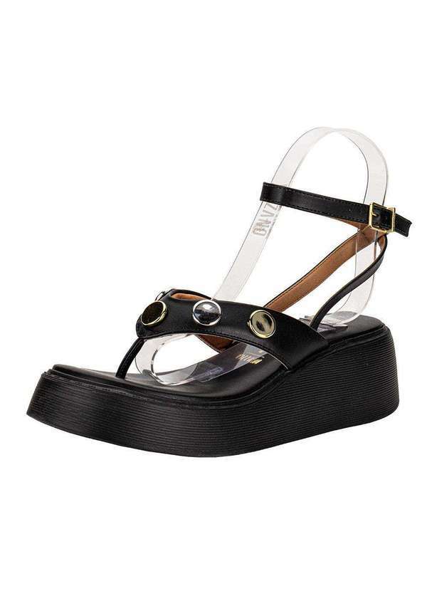 Vista 2 Sandália Feminina Anabela Vizzano 6525108 - Preto VIZZANO
