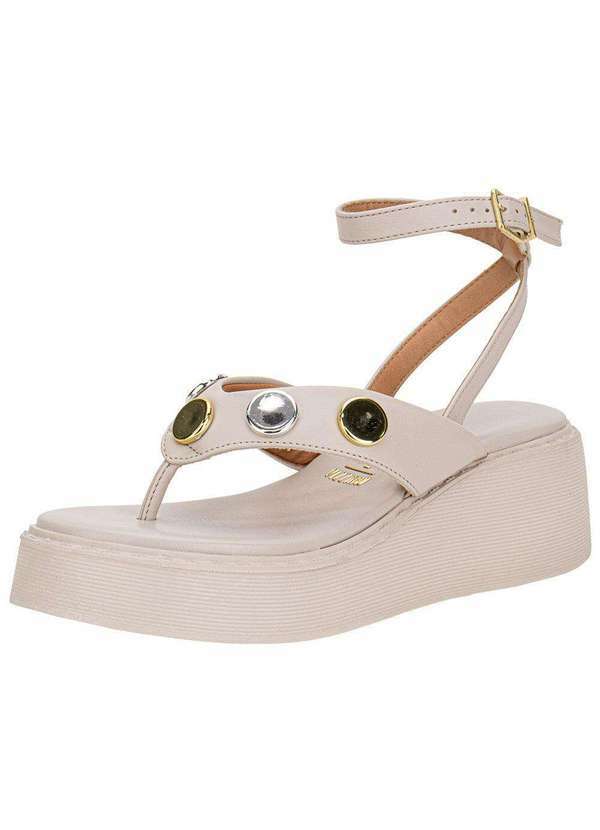 Vista 2 Sandália Feminina Anabela Vizzano 6525108 - Cinza VIZZANO
