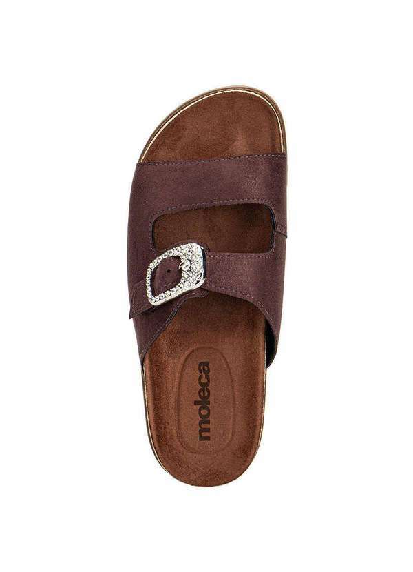 Vista 2 Sandália Feminina Conforto Moleca 5500217 Chocolate MOLECA