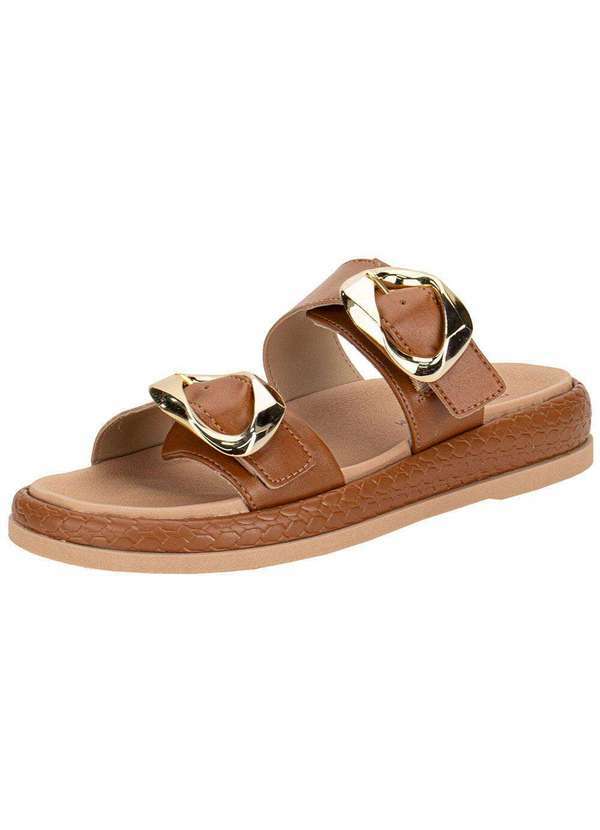 Vista 2 Sandália Feminina Conforto Ramarim 2555204 - Caramelo RAMARIM
