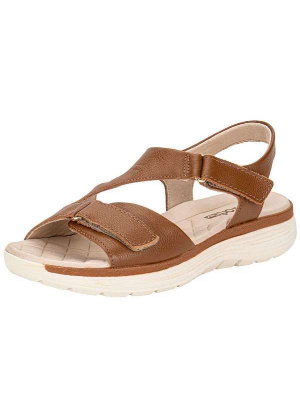 Vista 2 Sandália Feminina Flat Comfortflex 2543404 - Caramelo Comfortflex