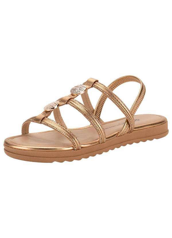 Vista 2 Sandália Feminina Flat Dakota Y7571 - Ouro/Rosado Dakota