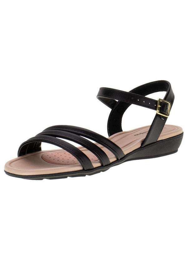 Vista 2 Sandália Feminina Flat Modare - 7127247 - Preto MODARE