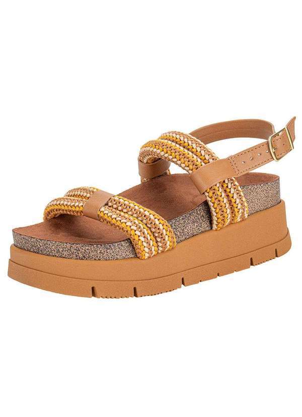 Sandália Feminina Flat Moleca 5513107 - Camel