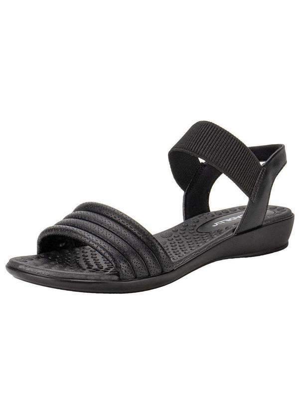 Vista 2 Sandália Feminina Flat Piccadilly 500378 - Preto Piccadilly
