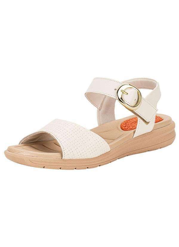Sandália Feminina Flat Usaflex Am15004 - Marfim