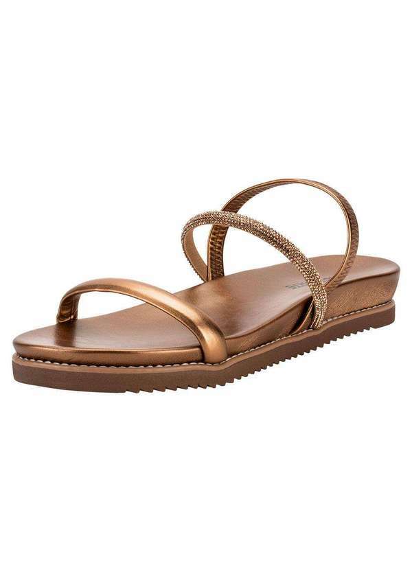 Sandália Feminina Flat Via Marte 117006 - Bronze