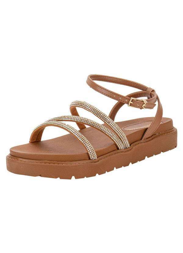 Vista 2 Sandália Feminina Flat Via Marte 176006 Caramelo VIA MARTE