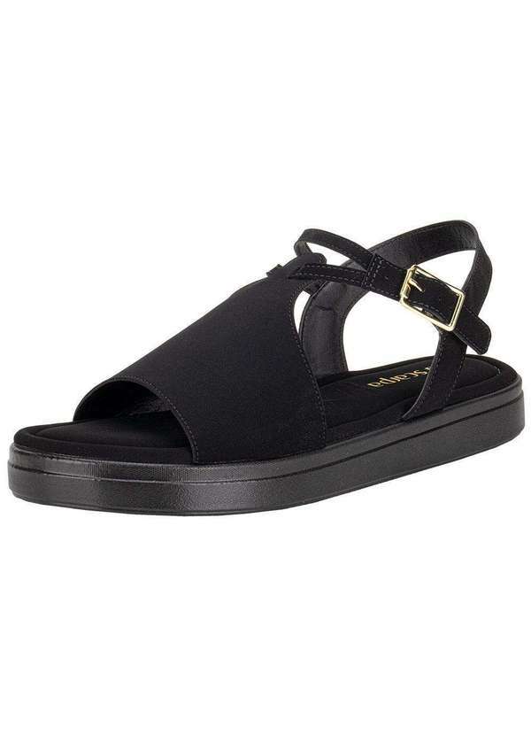 Vista 2 Sandália Feminina Flat Via Scarpa 173718710 - Preto/Nobuck Via Scarpa