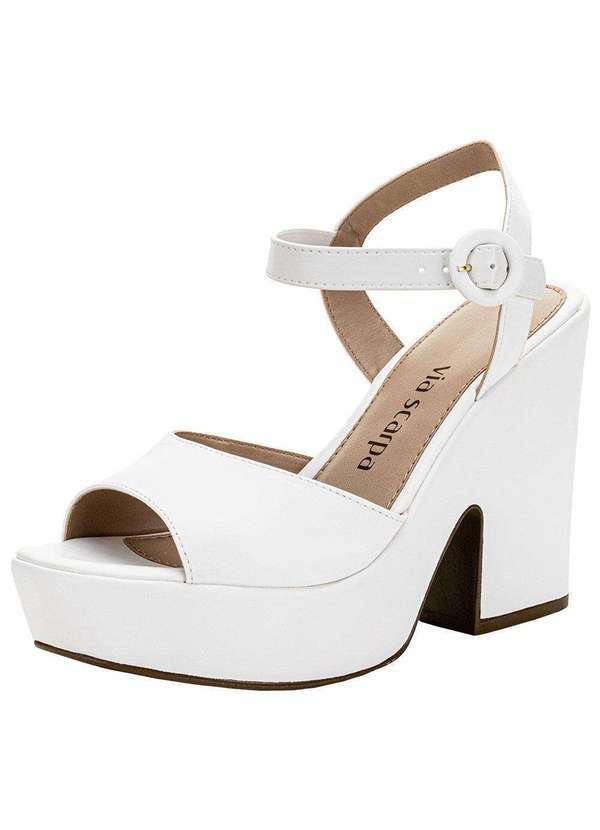Vista 2 Sandália Feminina Meia Pata Via Scarpa 131012867 Branco Via Scarpa