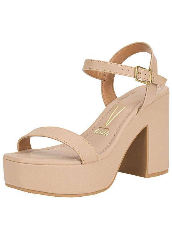 Vista 2 Sandália Feminina Meia Pata Vizzano 6541100 Bege VIZZANO