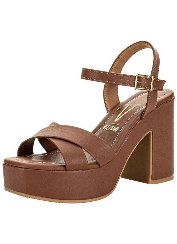 Vista 2 Sandália Feminina Meia Pata Vizzano 6541102 Chocolate VIZZANO