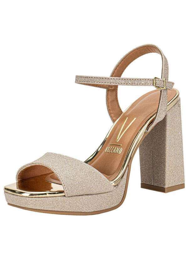 Vista 2 Sandália Feminina Meia Pata Vizzano 6551100 - Ouro VIZZANO