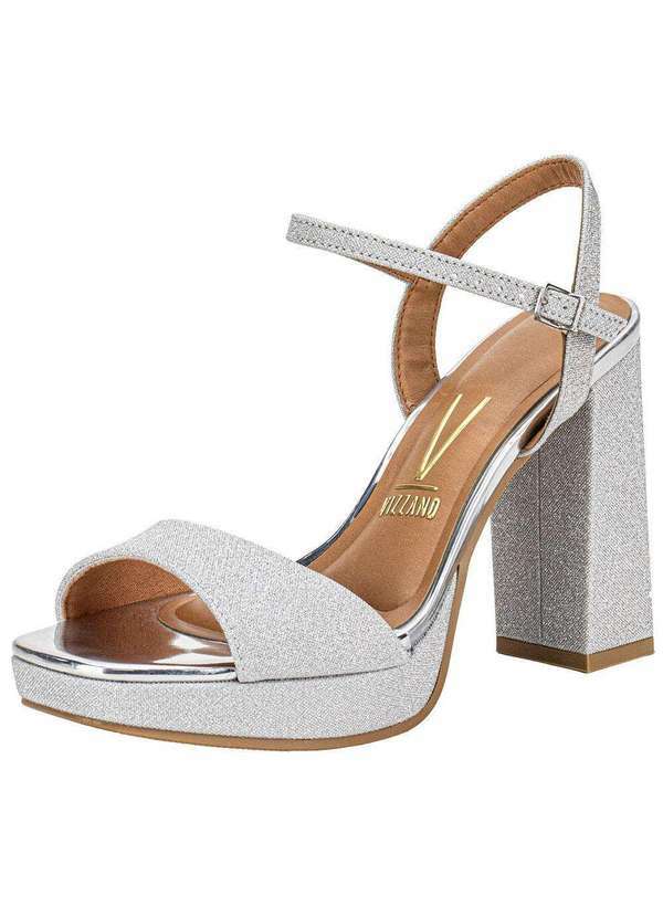 Vista 2 Sandália Feminina Meia Pata Vizzano 6551100 - Prata VIZZANO