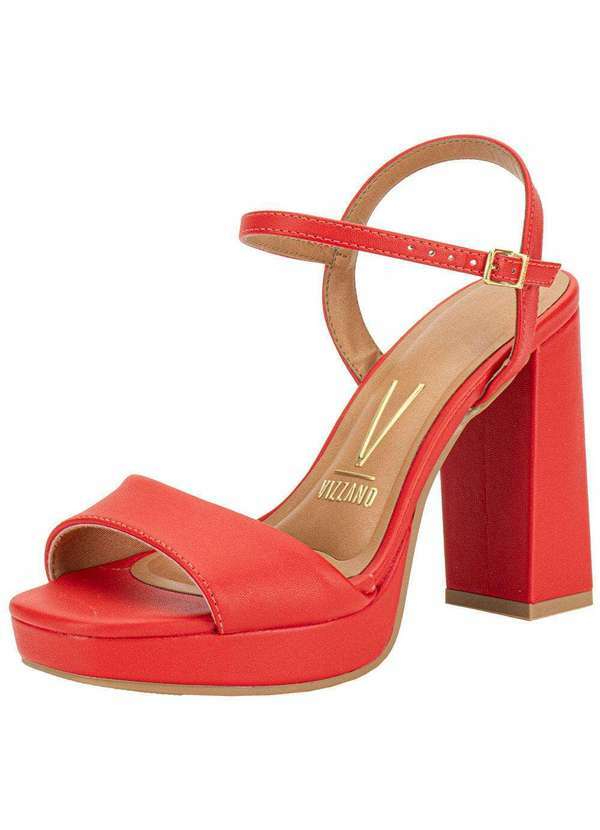 Vista 2 Sandália Feminina Meia Pata Vizzano 6551100 - Vermelho VIZZANO